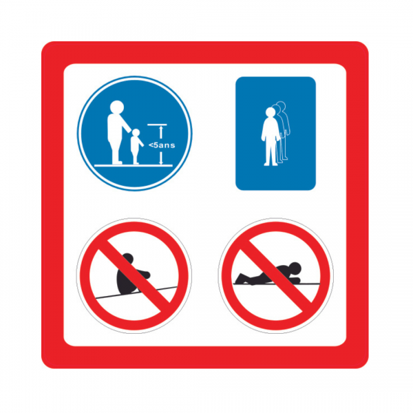 Panneau RM rectangle Sticker 40x60cm règles à respecter REC-STI194